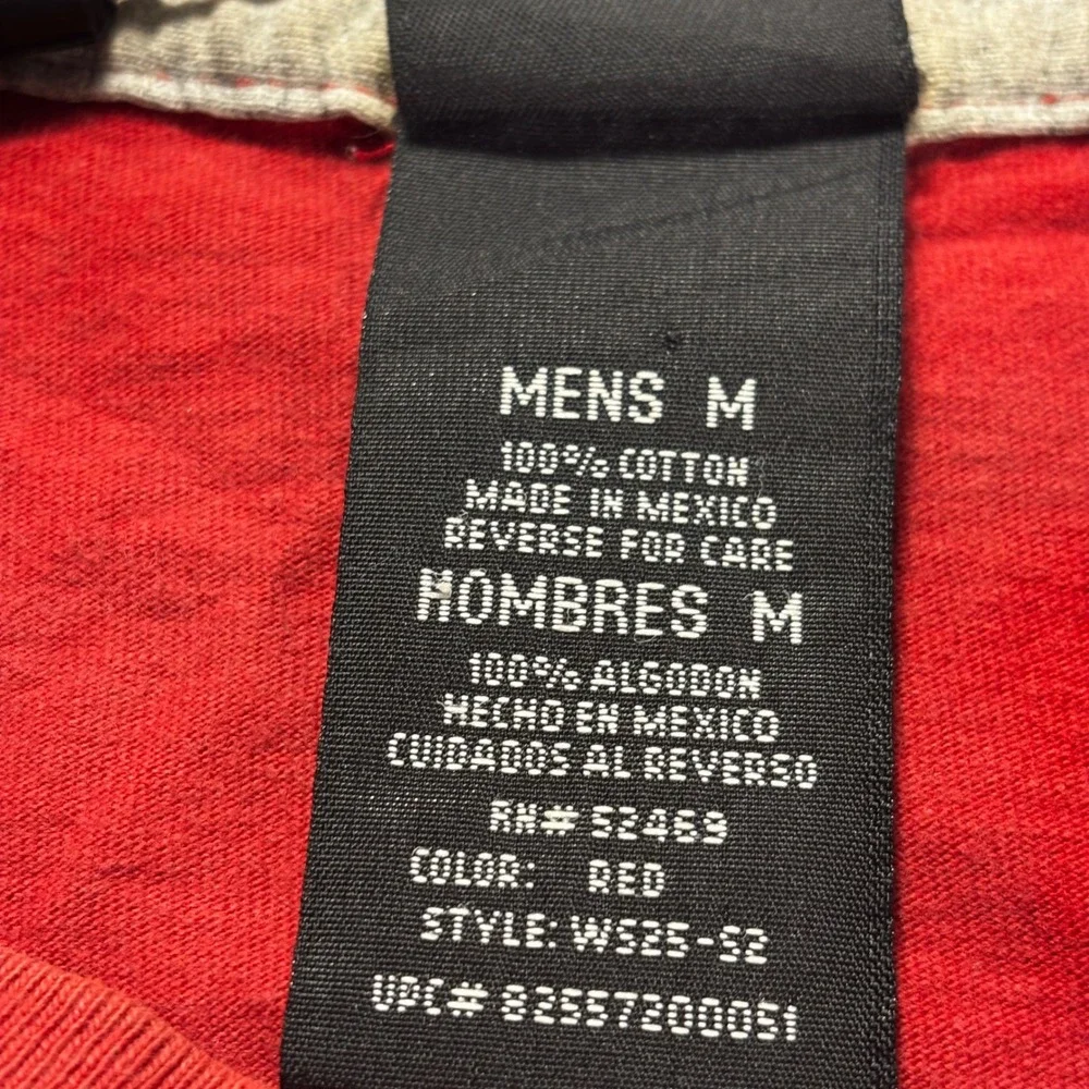 VTG Starter Mens Red Short Sleeve‎ V-Neck T-Shirt Embroidered Logo Casual Medium